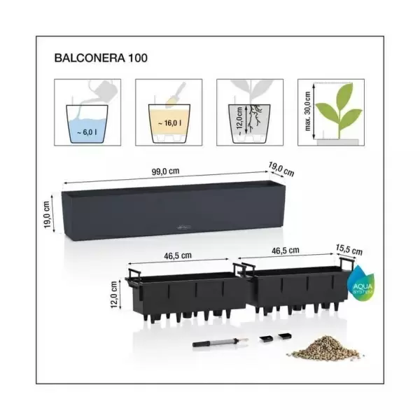 Кашпо Lechuza Balconera Cottage 100