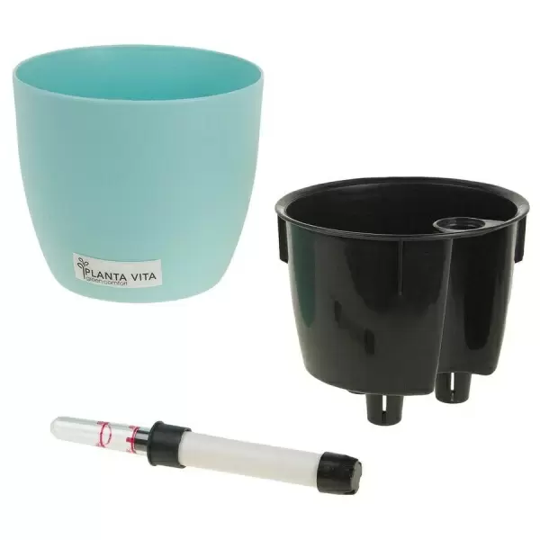 Пластиковое кашпо с автополивом Round Matt