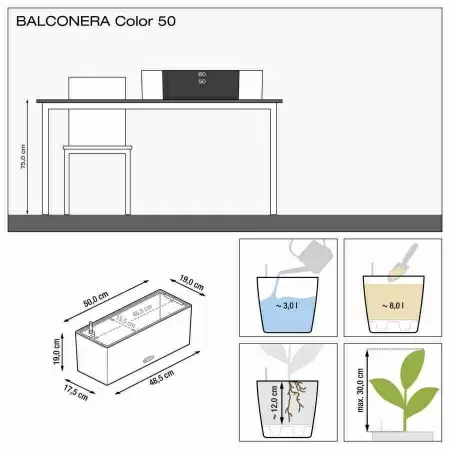 Кашпо Lechuza Balconera Color 50