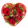 Стабилизированный букет Сердце 3 розы красный