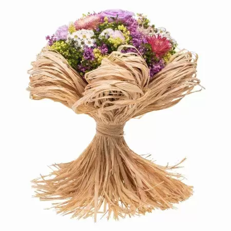 Стабилизированный букет Раффия лиловый