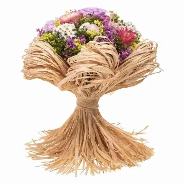 Стабилизированный букет Раффия лиловый