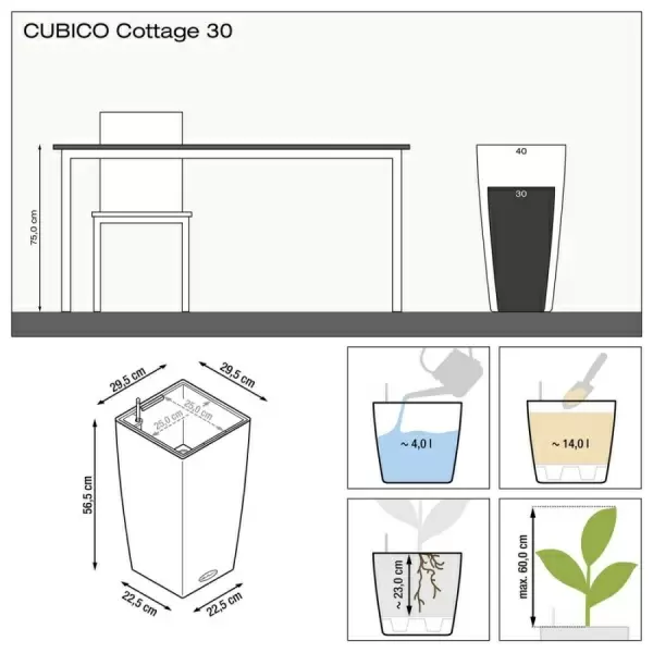 Кашпо Lechuza Cubico Cottage Кашпо Lechuza Cubico Cottage