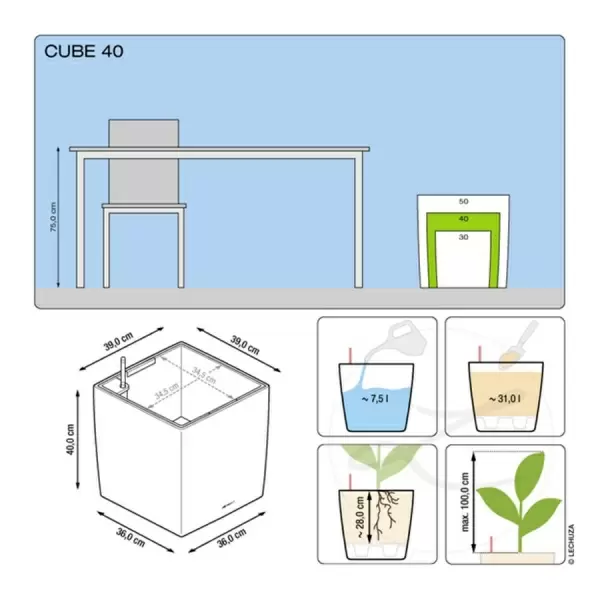 Кашпо Lechuza Cube