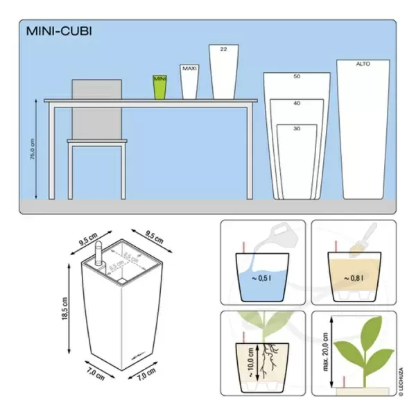 Кашпо Lechuza MINI-Cubi & MAXI-Cubi