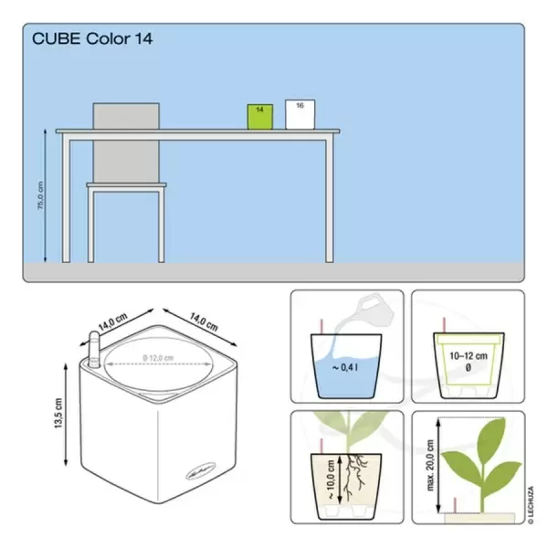 Кашпо Lechuza Cube Color