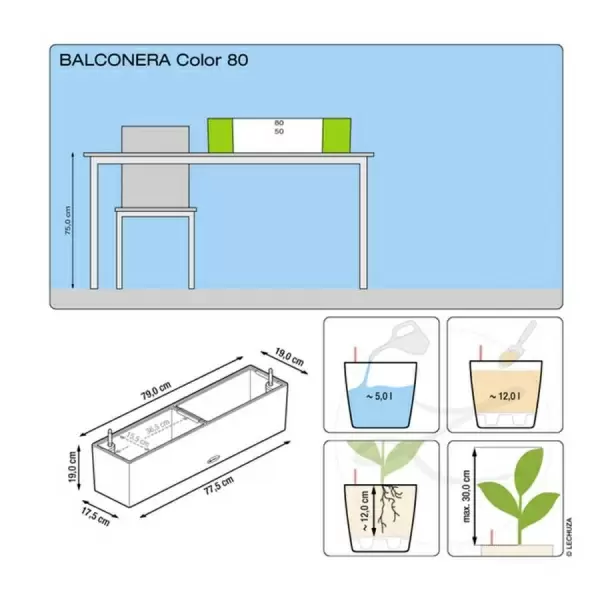 Кашпо Lechuza Balconera Color 80 Кашпо Lechuza Balconera Color 80
