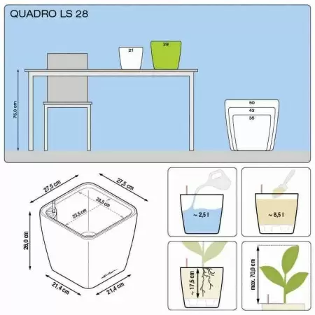 Кашпо Lechuza Quadro LS Кашпо Lechuza Quadro LS