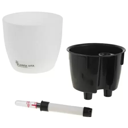 Пластиковое кашпо с автополивом Round Matt