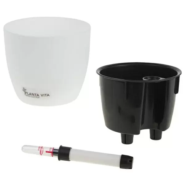 Пластиковое кашпо с автополивом Round Matt