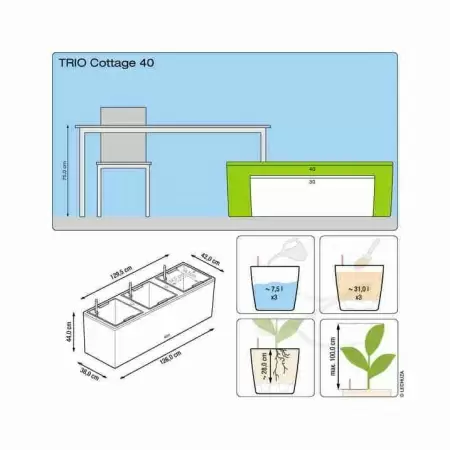 Кашпо Lechuza TRIO Cottage