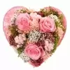 Стабилизированный букет Сердце 3 розы розовый
