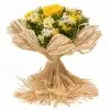 Стабилизированный букет Раффия желтый