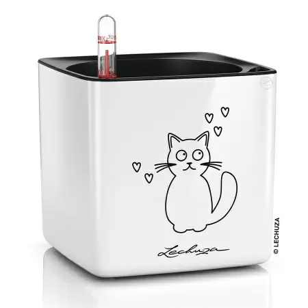 Кашпо Lechuza Cube Glossy Cat