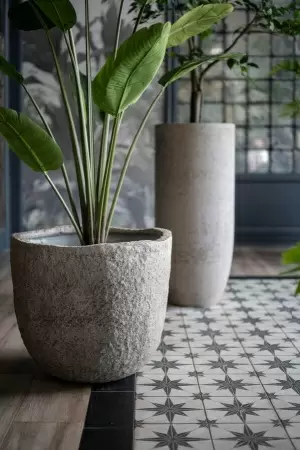 Высокий горшок вазон Sandy Cement