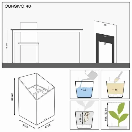 Кашпо Lechuza Cursivo