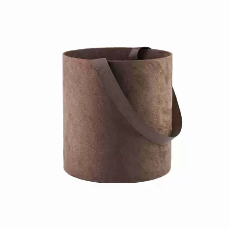 Коробка-ваза Brown со вставкой из искусственной замши
