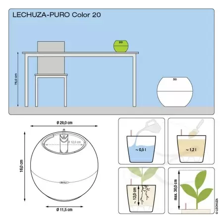 Кашпо Lechuza Puro Color