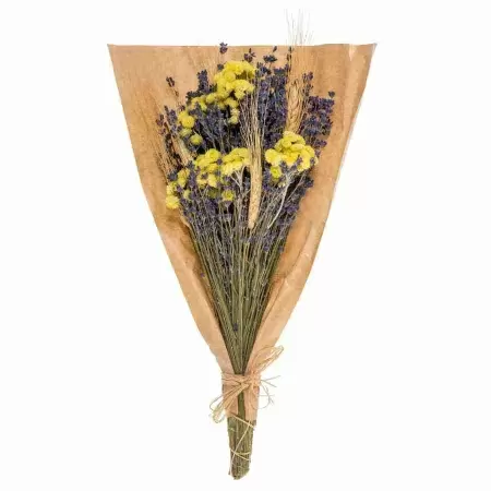 Стабилизированный букет Лаванда с пшеницей и желтым цмином