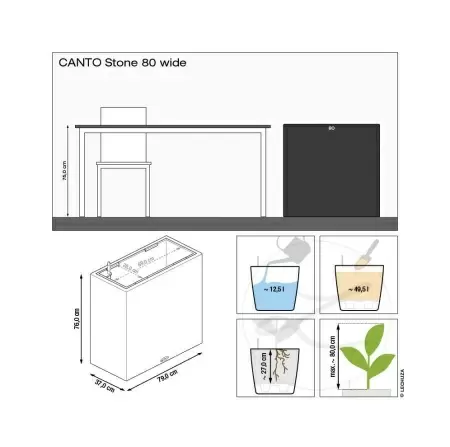 Кашпо Lechuza Canto Stone wide в интерьере Кашпо Lechuza Canto Stone wide