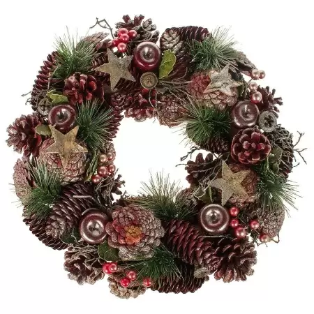 Венок еловый искусственный с шишками Венок еловый искусственный с шишками