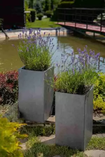 Цветочный горшок Square Plain Grey high