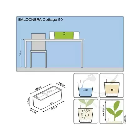 Кашпо Lechuza Balconera Cottage 50 Кашпо Lechuza Balconera Cottage 50