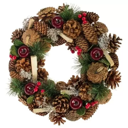 Венок еловый искусственный с шишками Венок еловый искусственный с шишками