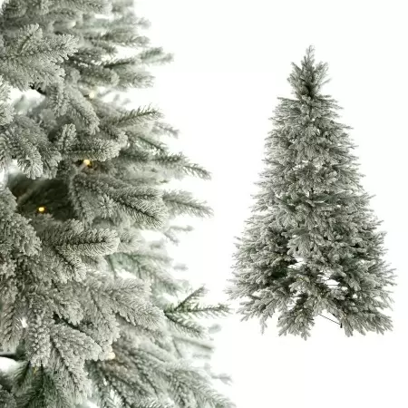 Ель искусственная заснеженная с лампочками 