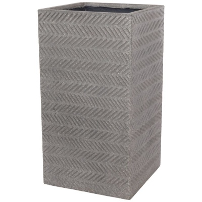 Высокий горшок Fishbone Fossil-wood grey Column