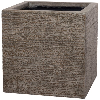 Большой прямоугольный горшок Scratch fossil wood Cube