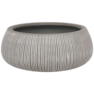 Кашпо Nobilis Marco "Vertical stripes white glazed Jaze" (файкостоун)