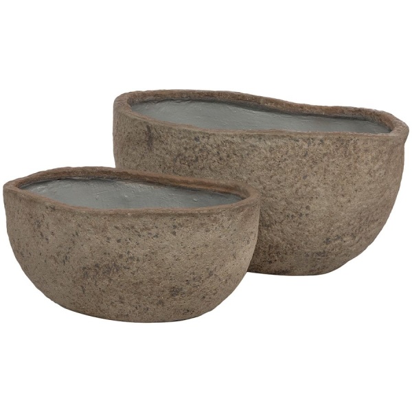 Большой цветочный горшок Plain Stone Grey Round