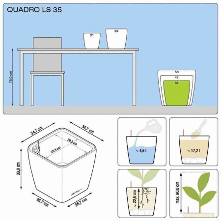 Кашпо Lechuza Quadro LS