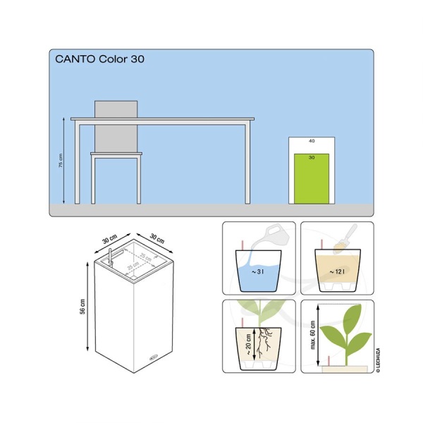 Кашпо Lechuza Canto Stone LED high