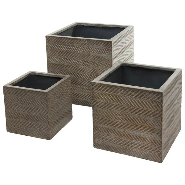 Прямоугольный горшок Wood Cube