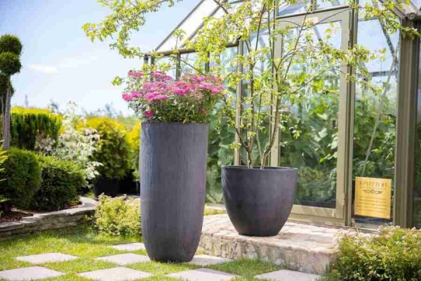 Высокий вазон горшок Round Charcoal 