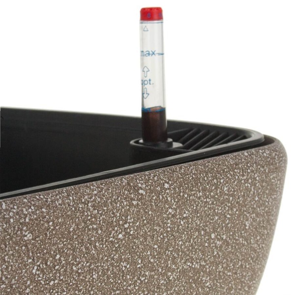 Пластиковое кашпо с автополивом Square Stone brown