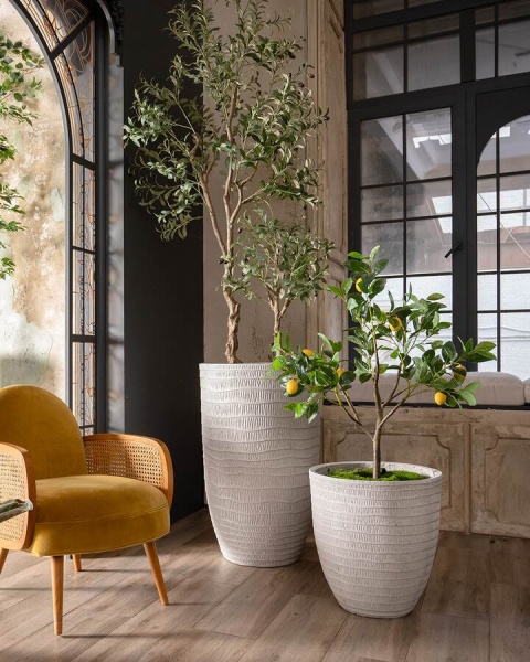 Уличный большой горшок Waves Round