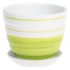 Горшок керамический с поддоном Зеленая линия