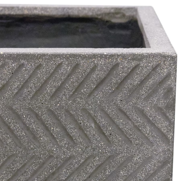 Высокий горшок Fishbone Fossil-wood grey Column