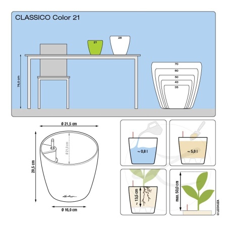 Кашпо Lechuza Classico Color