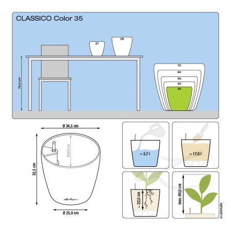 Кашпо Lechuza Classico Color