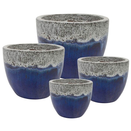 Горшок из керамики Sandblue round