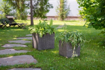 Прямоугольный большой горшок Rock Cube фото