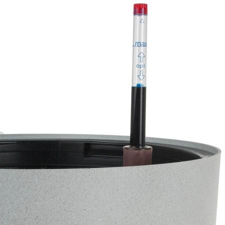 Пластиковое кашпо с автополивом Round Stone grey