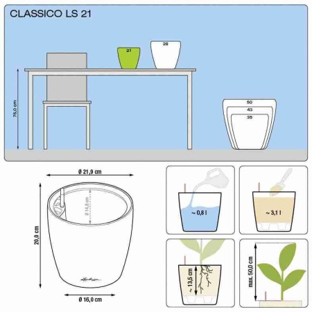 Кашпо Lechuza Classico LS