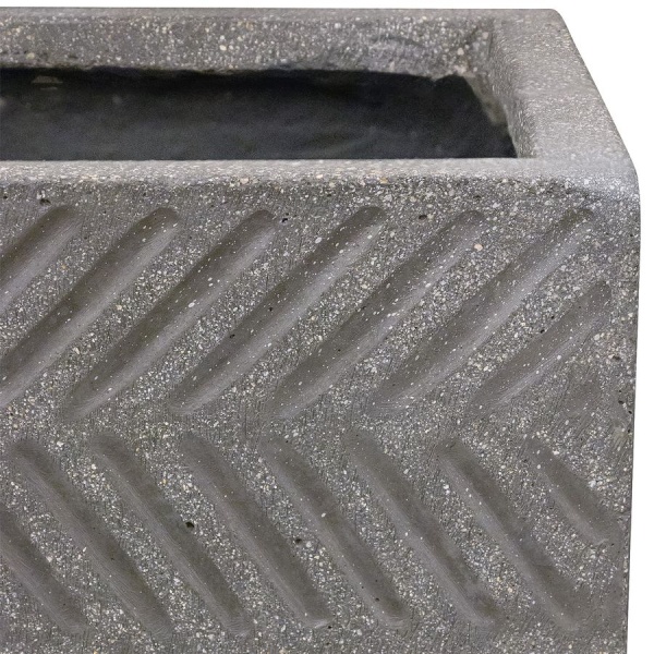 Высокий горшок Fishbone Fossil-wood grey Column