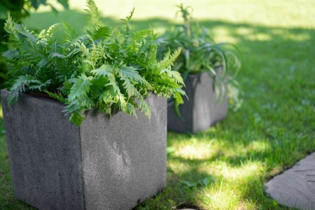 Прямоугольный большой горшок Rock Cube фото