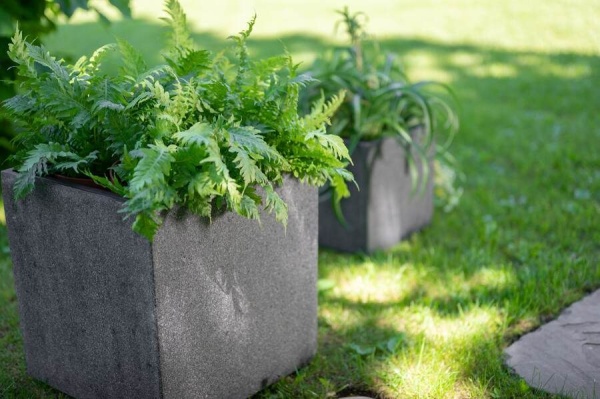 Прямоугольный большой горшок Rock Cube фото